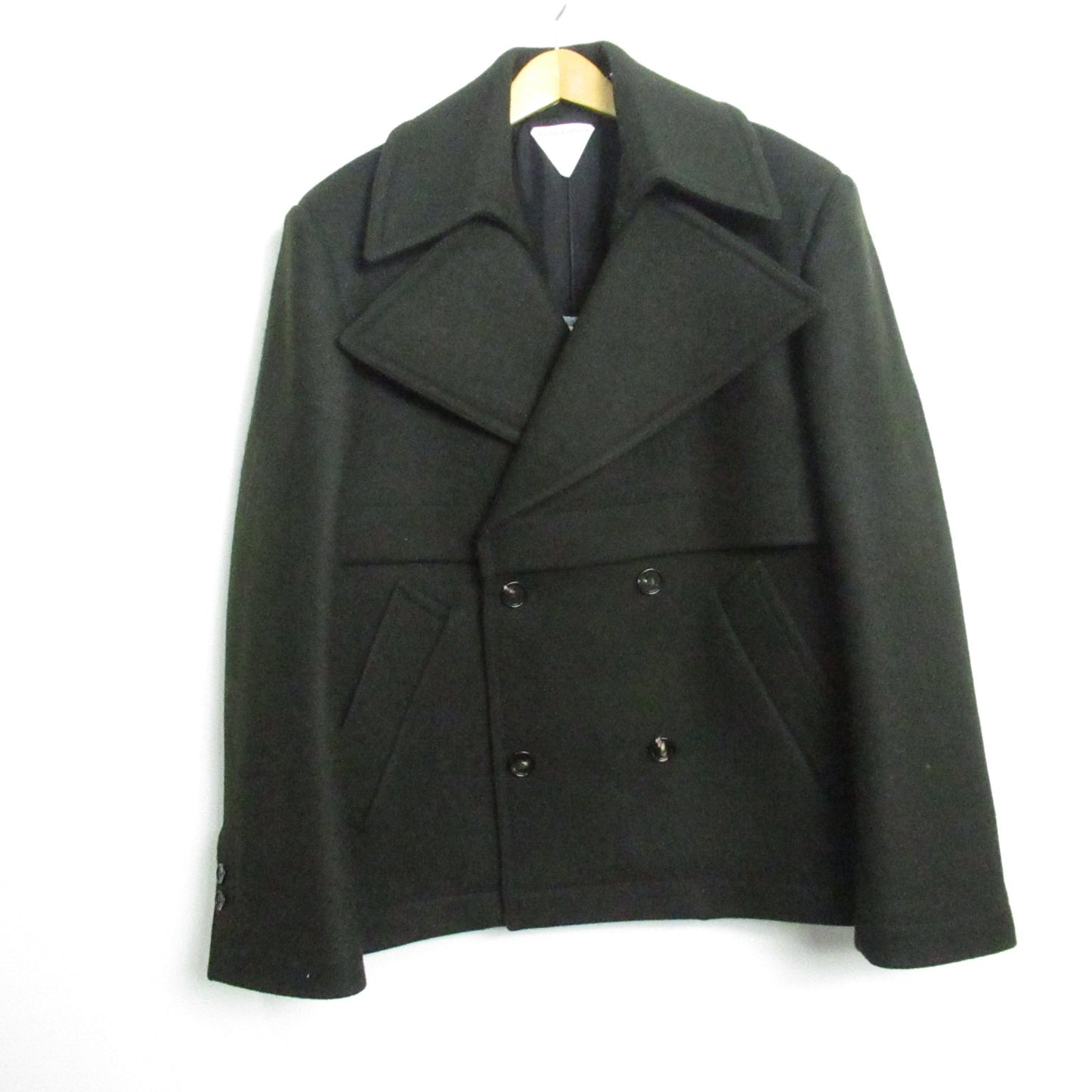 Bottega Veneta Feltwall Short Coat Wool Men Dark Green 756687V3FJ0218146