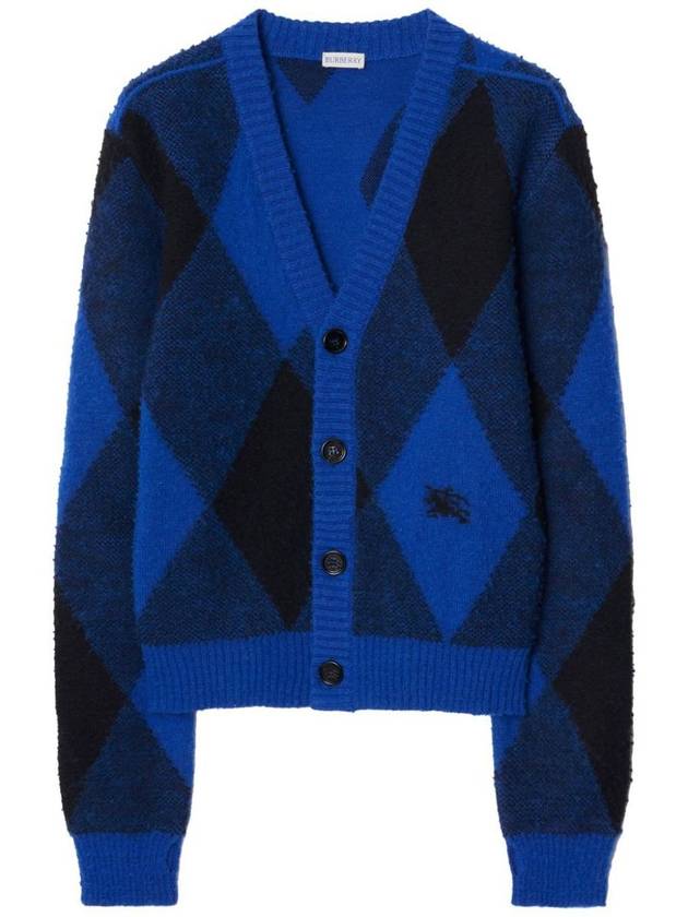 Burberry Men's Argyle Wool Cardigan Night