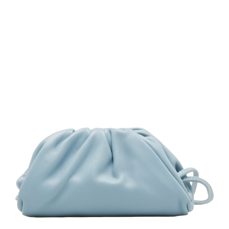 Bottega Veneta The Pouch Mini Shoulder Bag Light Blue Leather