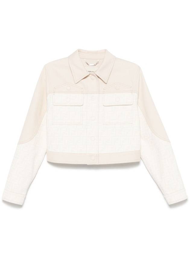Fendi FF Blouson Jean Denim Jacket White