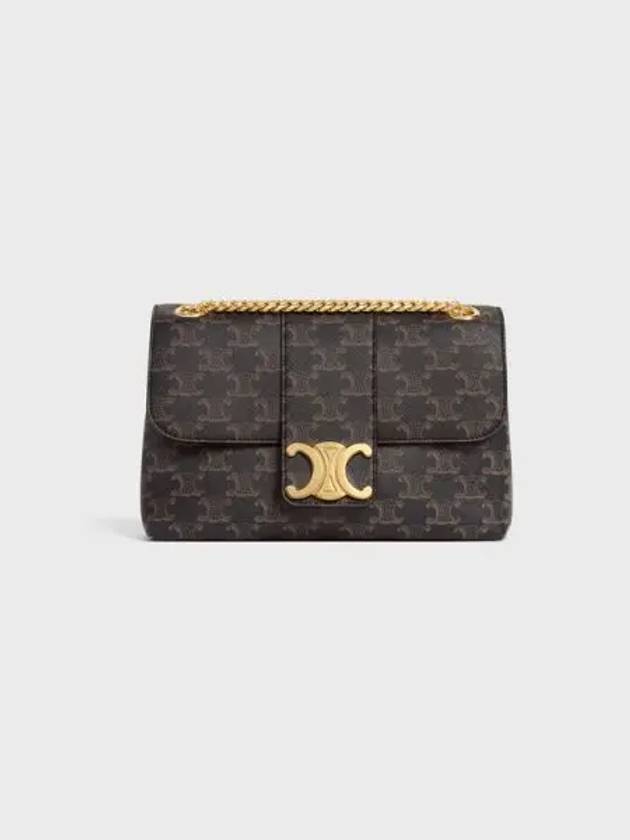 CELINE Medium Triomphe Canvas Victoire Tote Bag Tan Brown