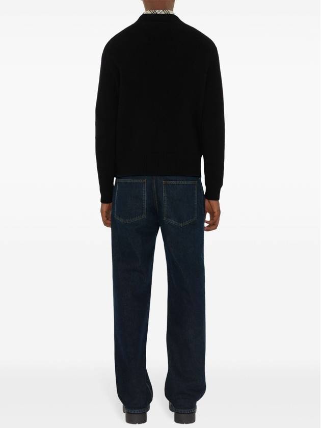 Burberry EKD Crew Neck Wool Cashmere Knit Top Black
