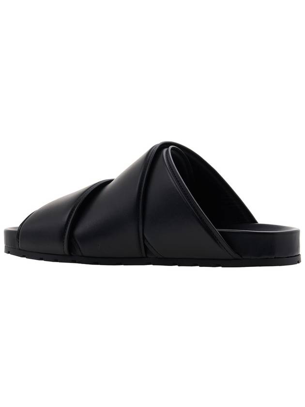 Bottega Veneta Bridge Leather Slippers Black