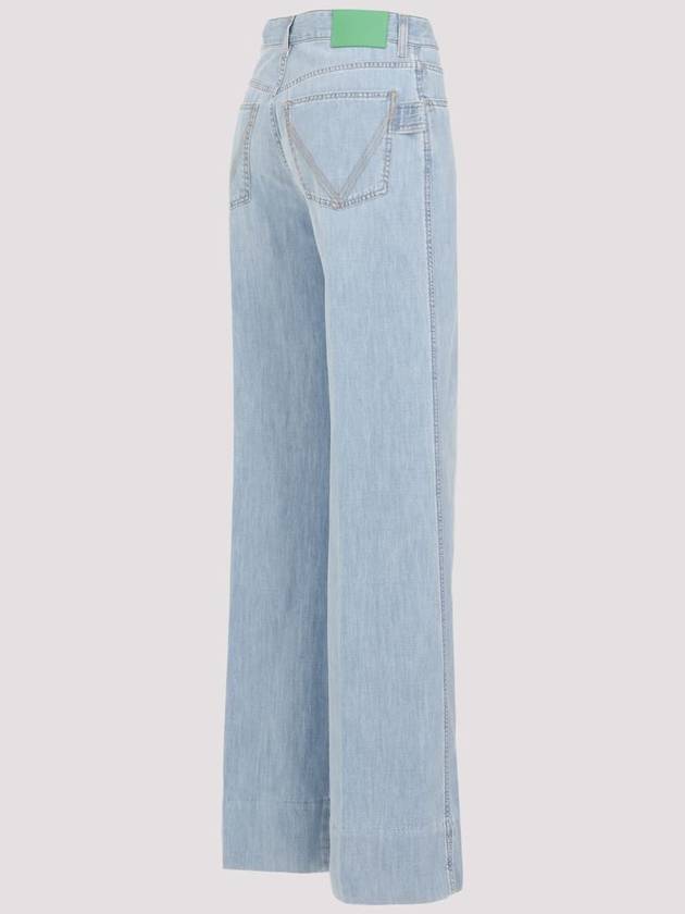 Bottega Veneta Wide Leg Denim Jeans Light Bleach