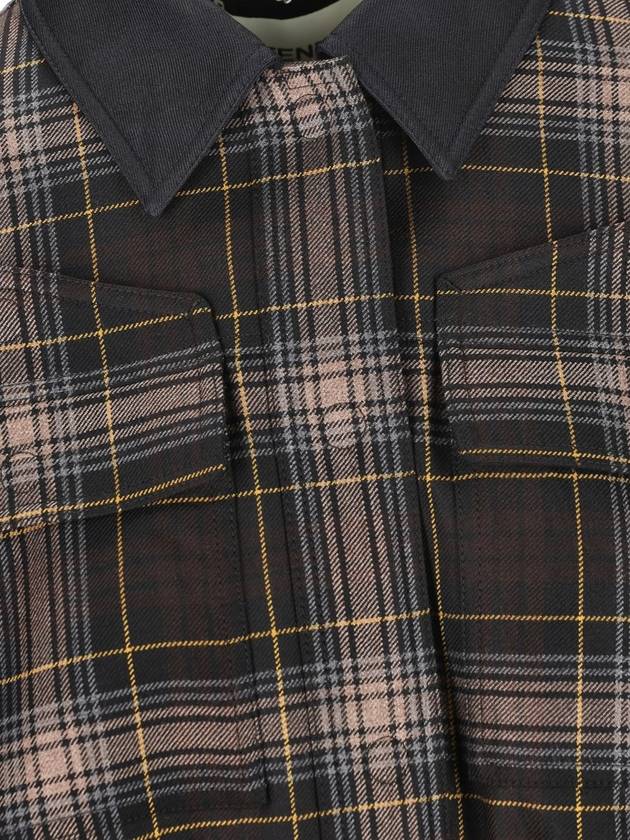 Fendi Tartan Wool Bomber Jacket Brown