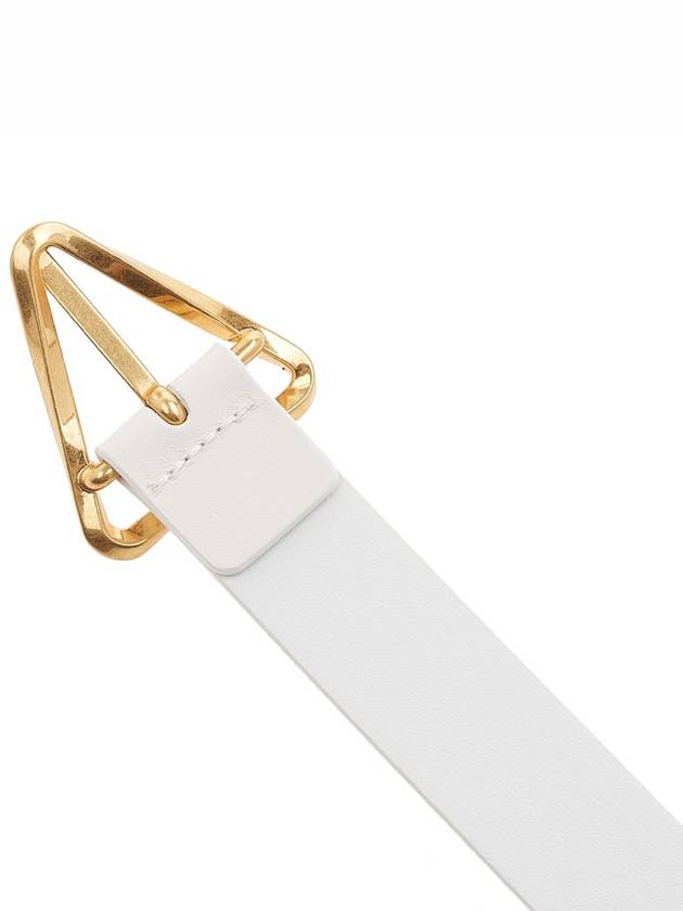 Bottega Veneta Grasp Triangle Buckle Leather Belt White