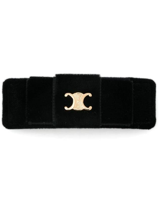 CELINE Le Soir Ribbon Hair Clip Black