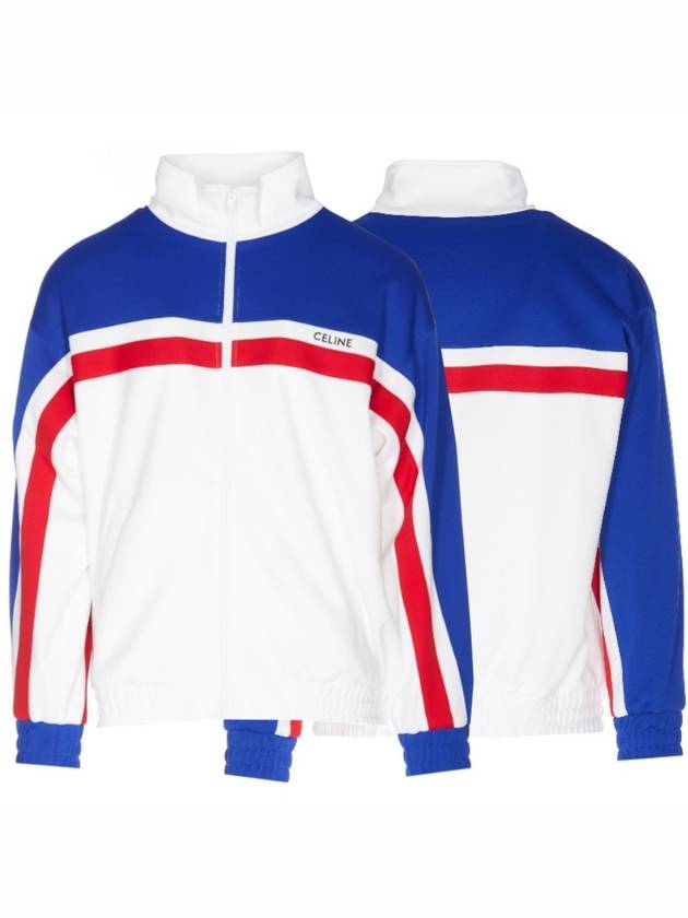 CELINE Logo Electric Blue Track Jacket White