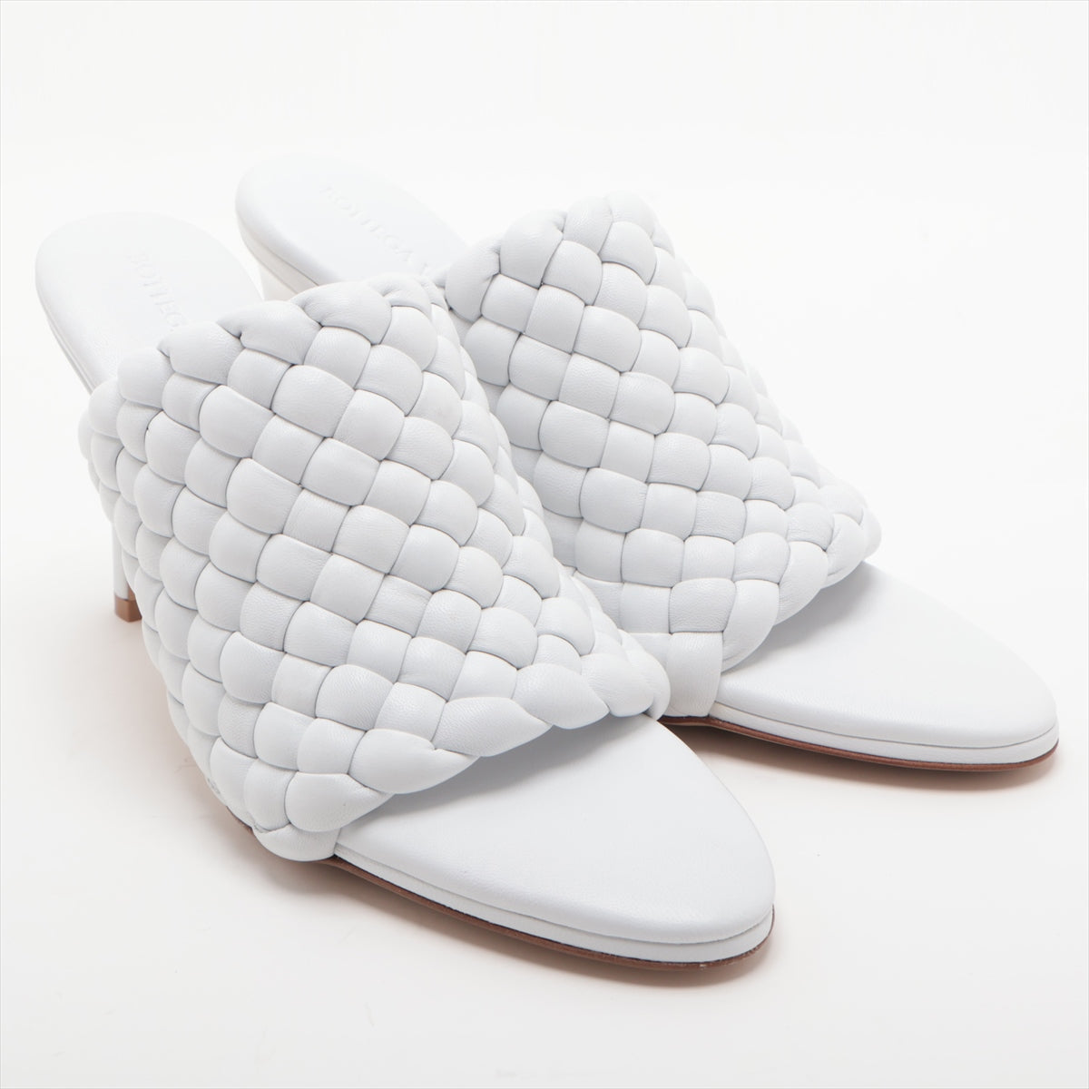 Bottega Veneta Leather Sandal 37.5 White Starmark