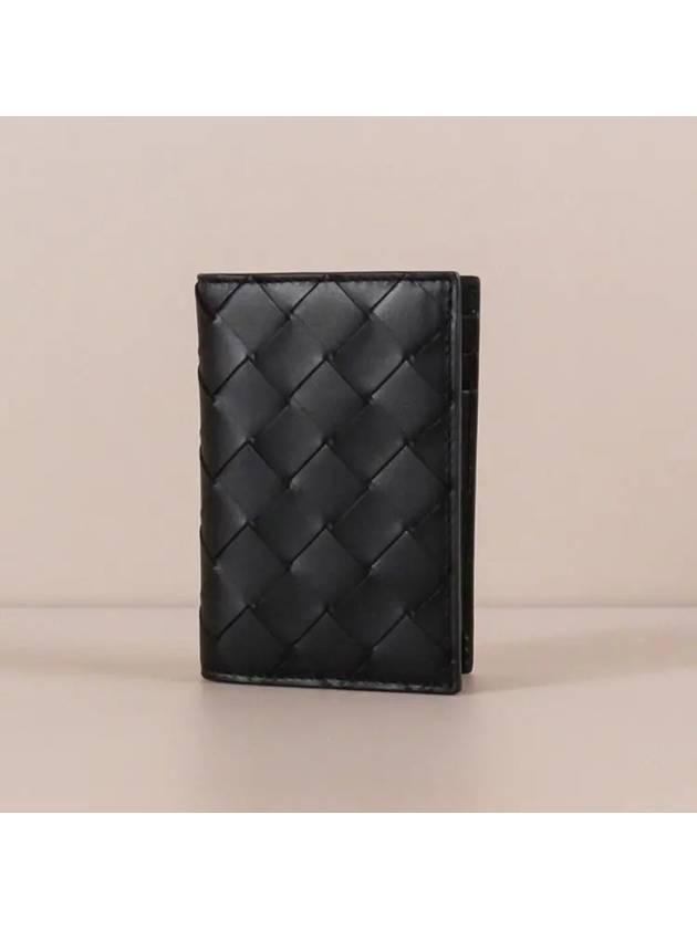 Bottega Veneta Intrecciato Flap Card Case Black