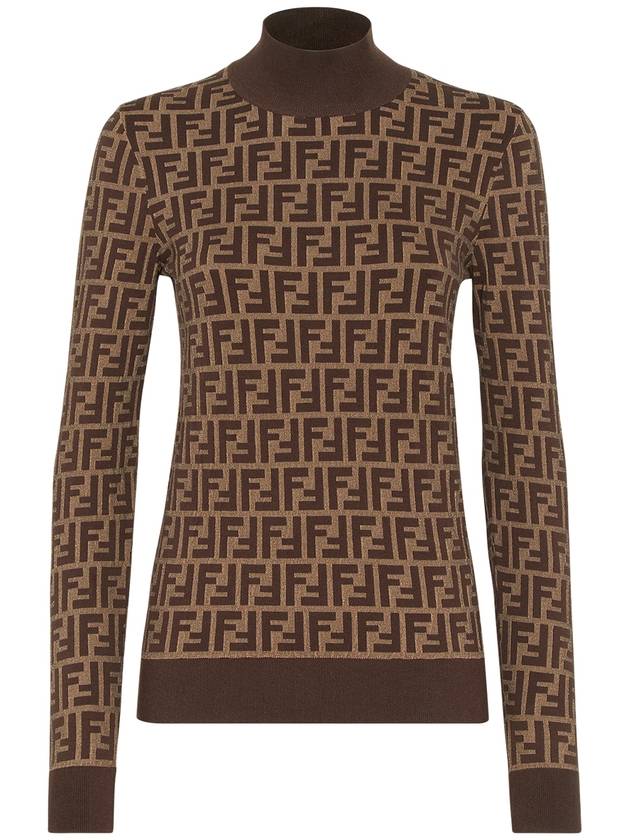 Fendi FF Cotton Turtleneck Brown