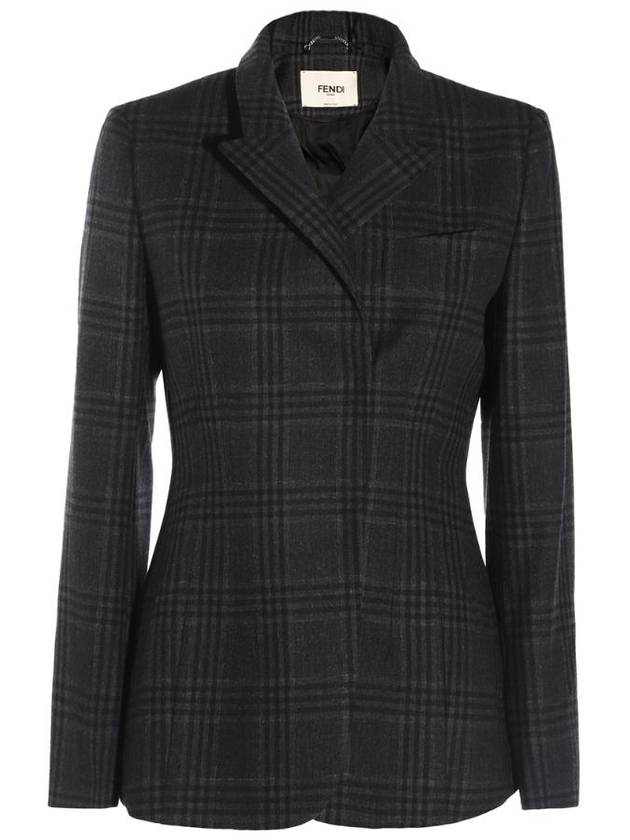 Fendi Check Wool Jacket Black