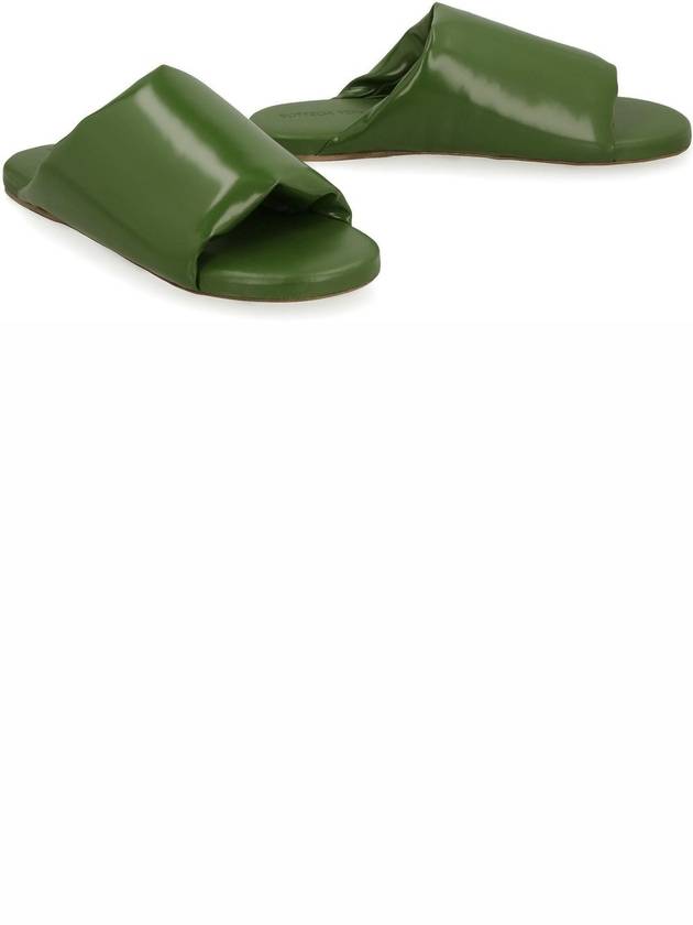 Bottega Veneta Padded Lambskin Slippers Green
