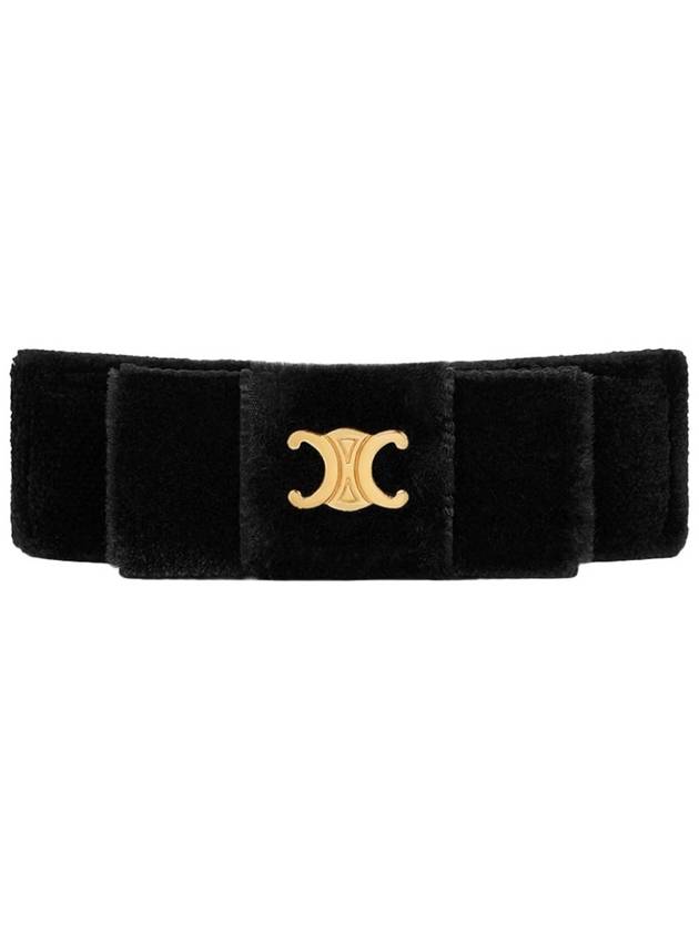 CELINE Le Soir Ribbon Hair Clip Black