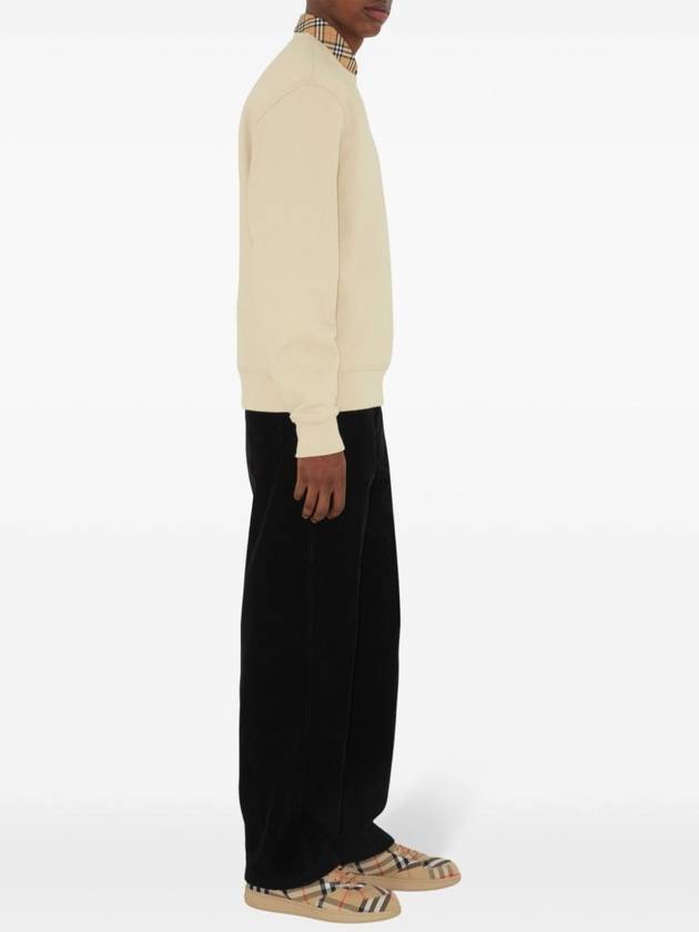 Burberry Check Label Cotton Sweatshirt Nutmeg