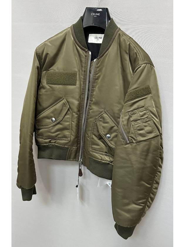 CELINE Nylon Crop Bomber Jacket 38