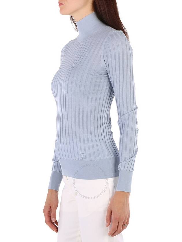 Burberry Burberry Pale Blue Abbi High-Neck Silk Sweater, Size X-Small