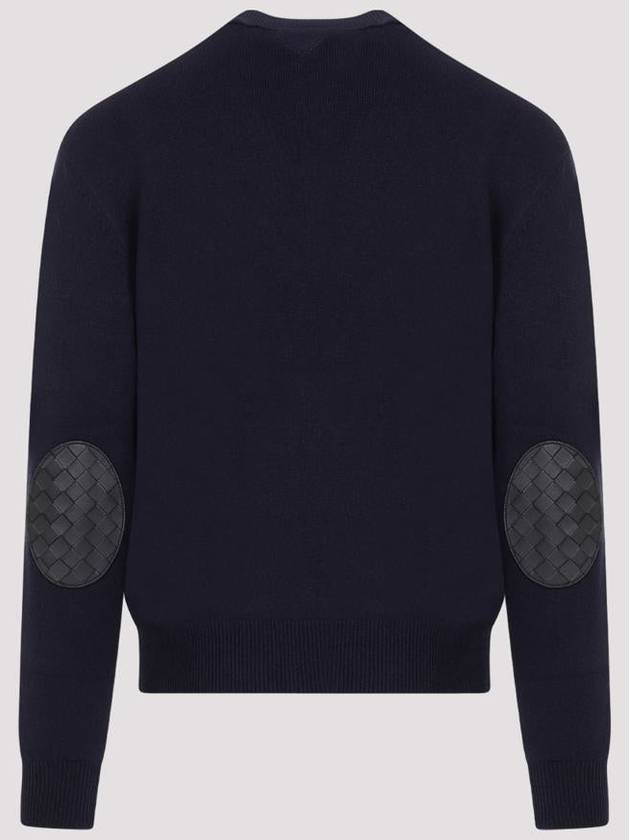 Bottega Veneta Crew Neck Cashmere Knit Top Navy