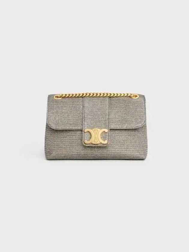 CELINE Teen Victoire Glitter Textile Cross Bag Gold Glitter