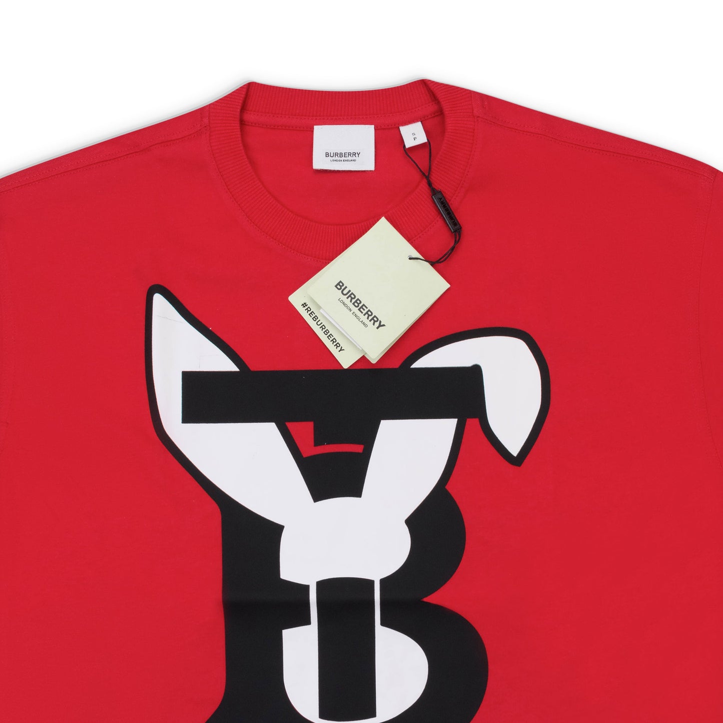 BURBERRY BUNNY EAR GRAHPIC LOGO RED T-SHIRT