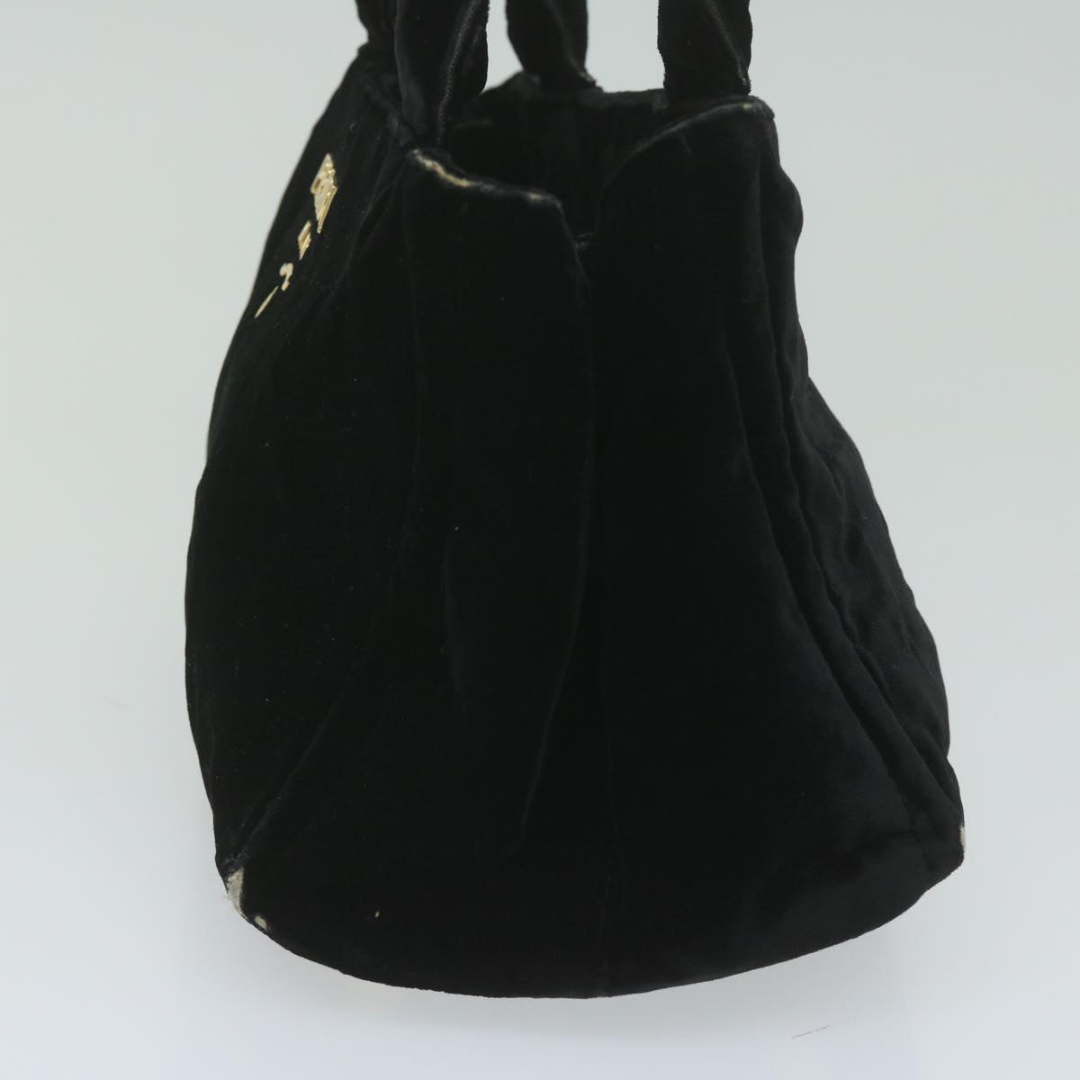 PRADA Canapa PM Hand Bag Velor Black ep2639
