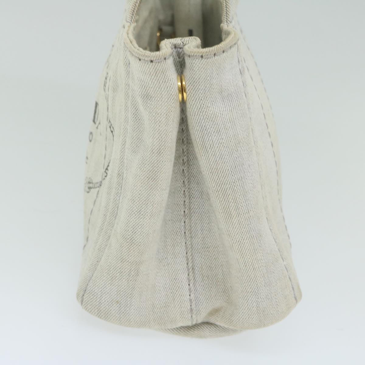 PRADA Canapa PM Hand Bag Canvas White ep2833