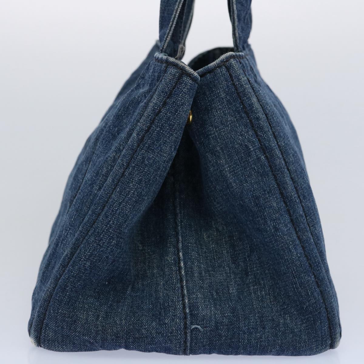 PRADA Canapa MM Hand Bag Canvas Blue ep2855