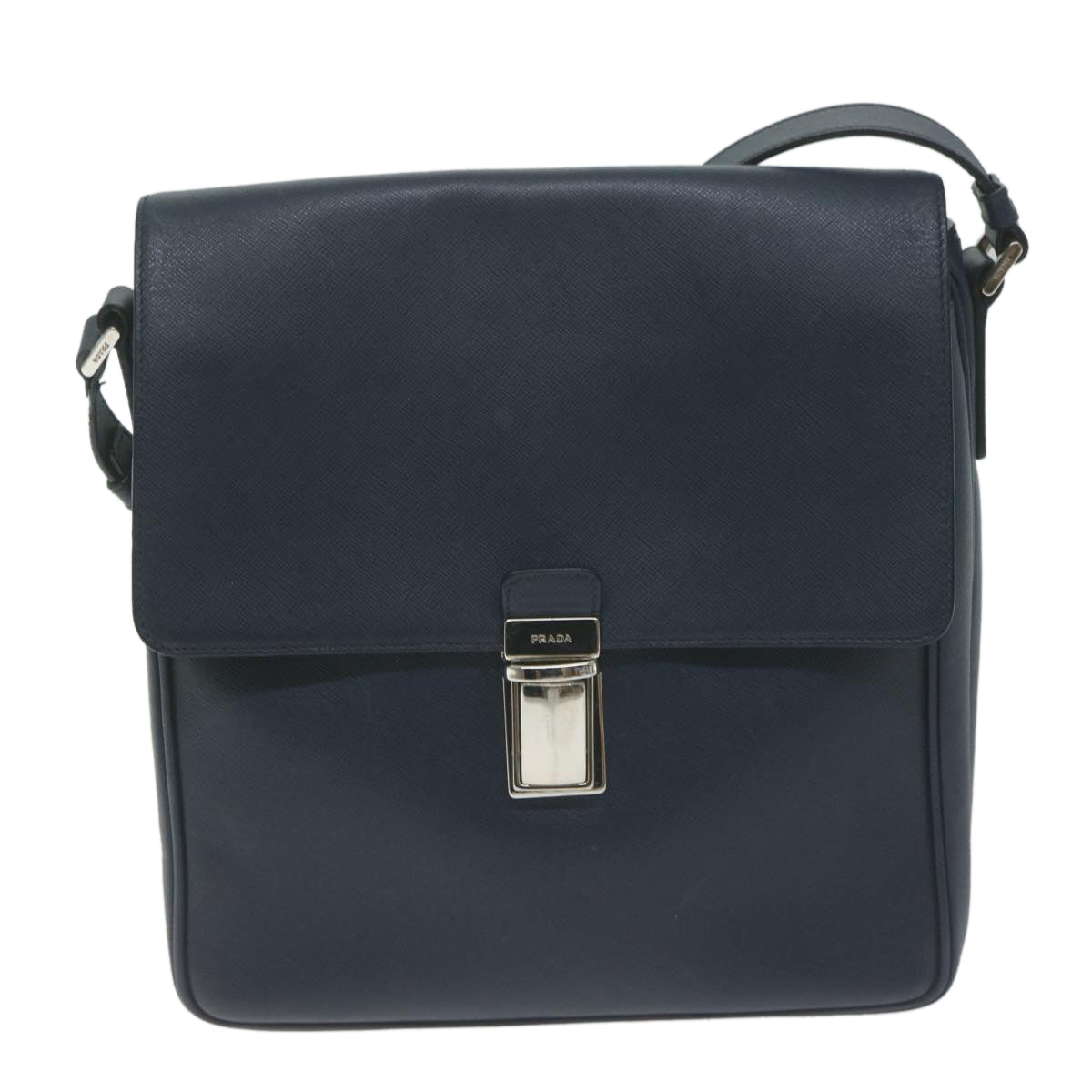 PRADA Shoulder Bag Safiano leather Navy ep3022
