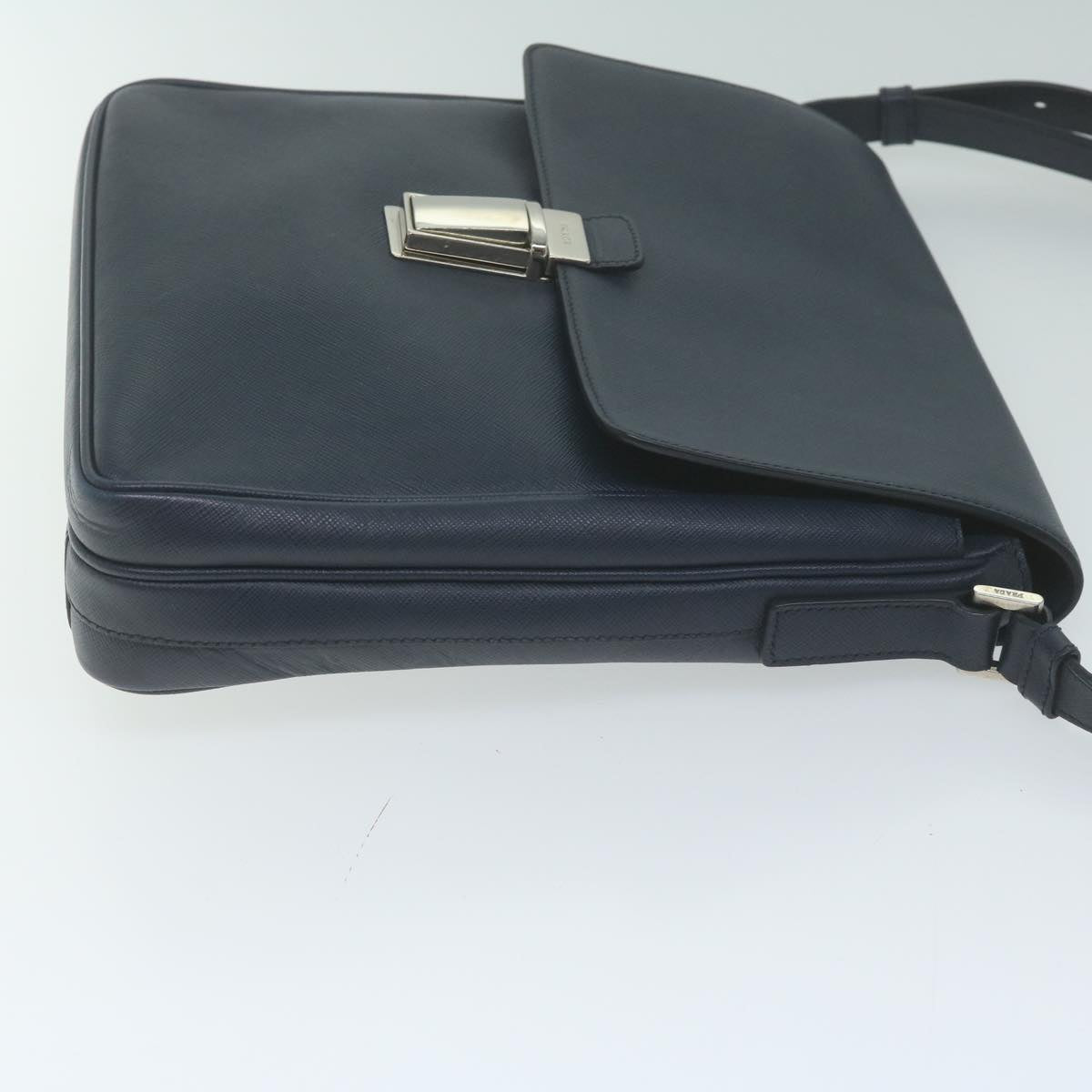 PRADA Shoulder Bag Safiano leather Navy ep3022