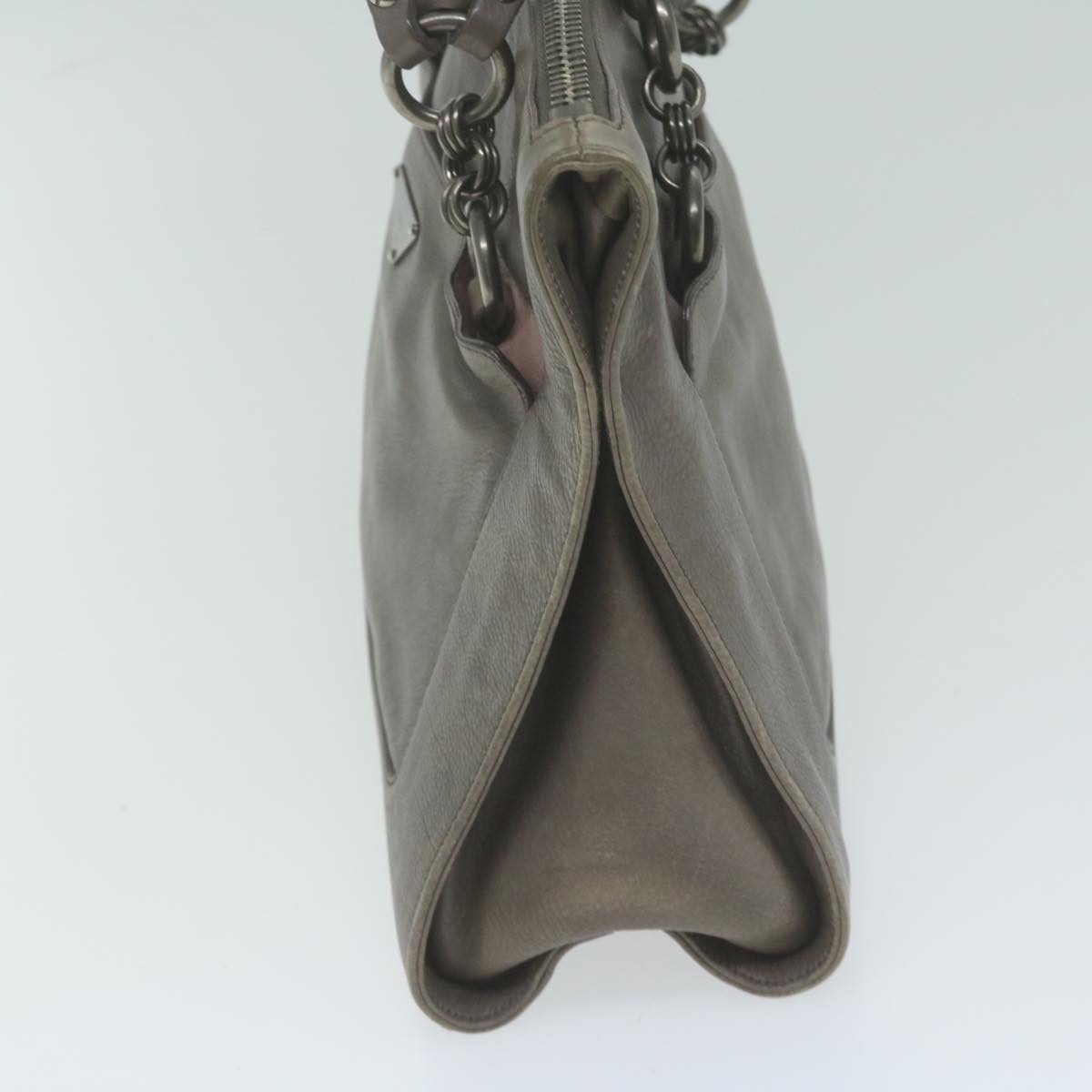 PRADA Shoulder Bag Leather Gray ep3136