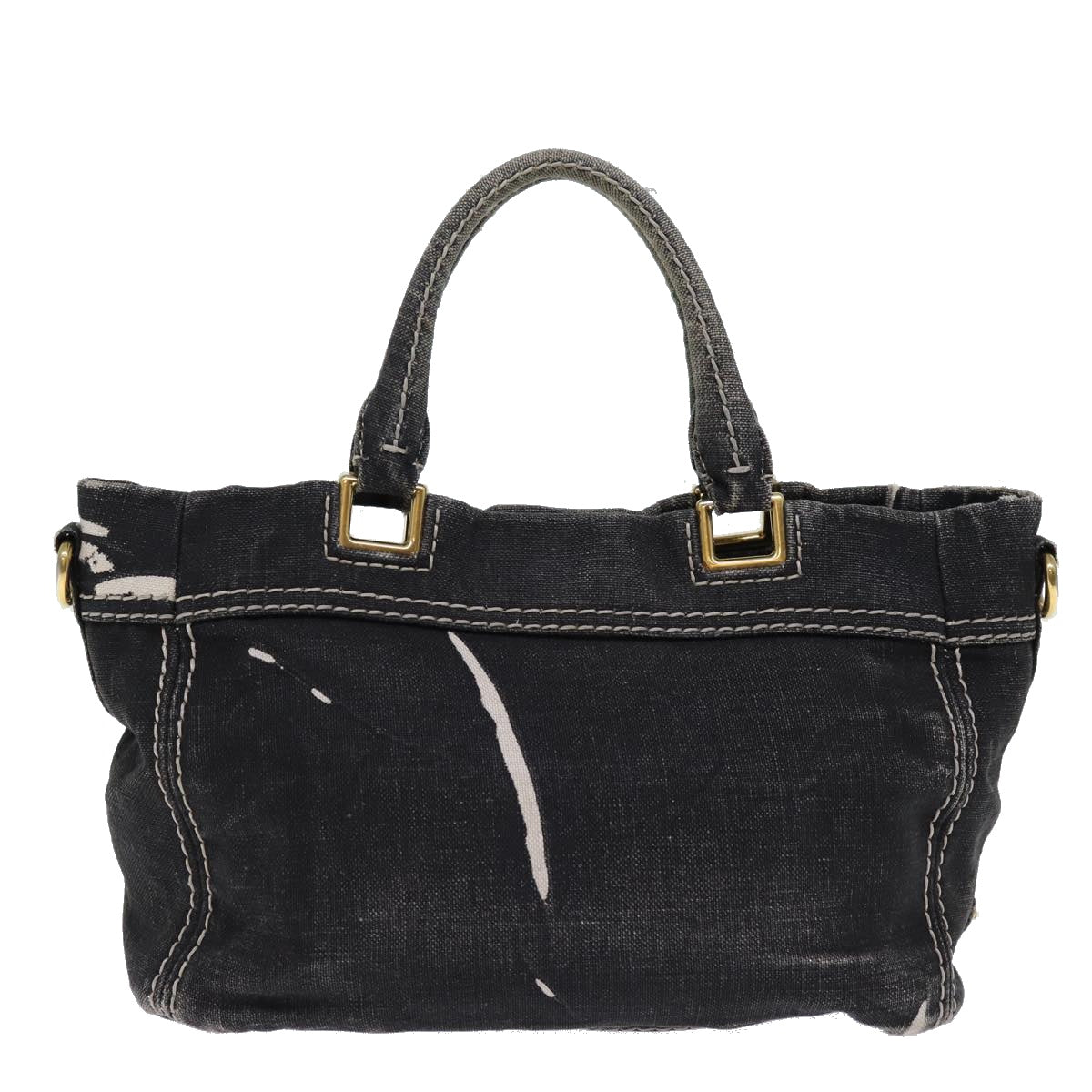 PRADA Hand Bag Canvas Black ep4062