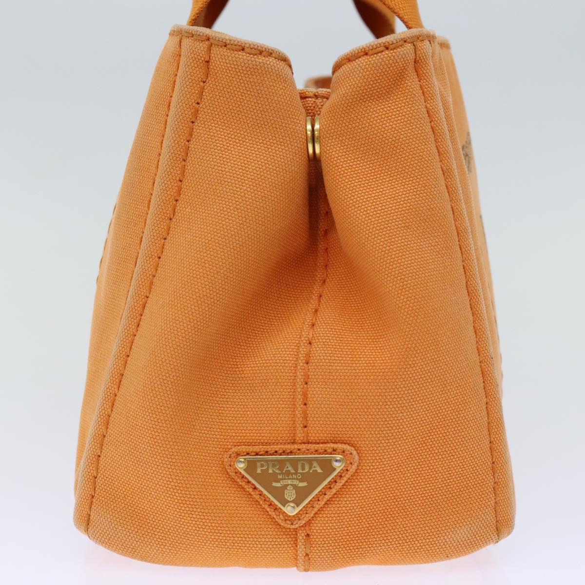 PRADA Canapa PM Hand Bag Canvas Orange ep4144