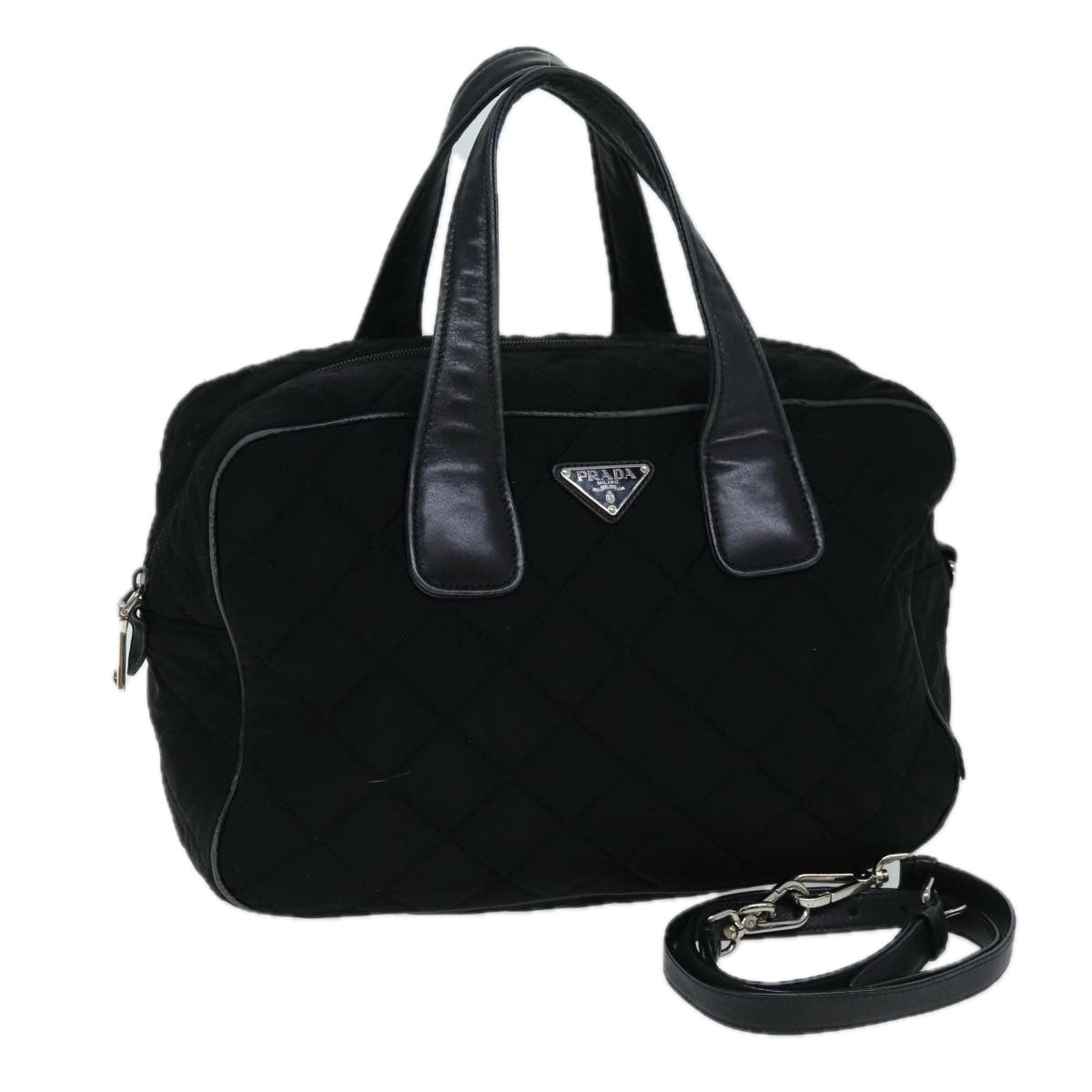 PRADA Hand Bag Canvas 2way Black ep4171