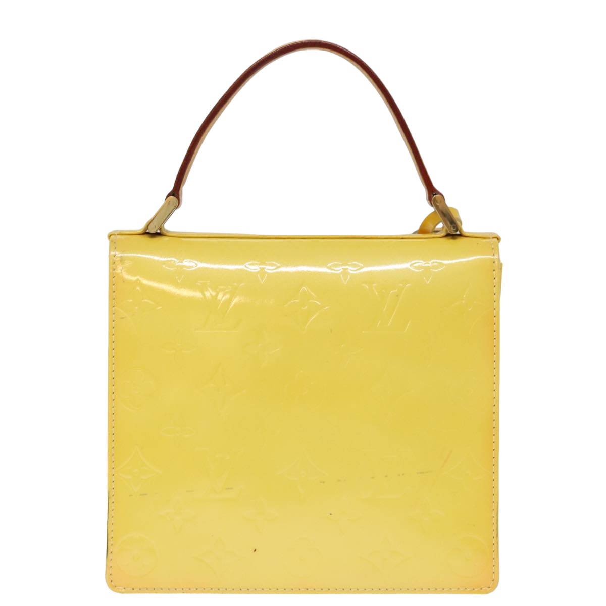 LOUIS VUITTON Monogram Vernis Spring Street Bag Lime Yellow M91068 ep4194