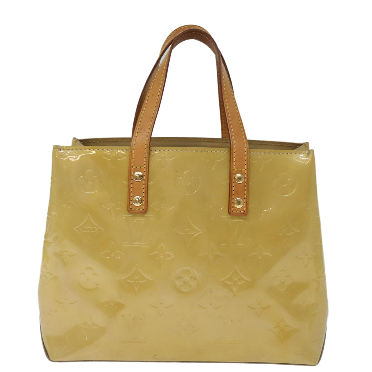 LOUIS VUITTON Monogram Vernis Reade PM Hand Bag Beige M91334 LV ep4215