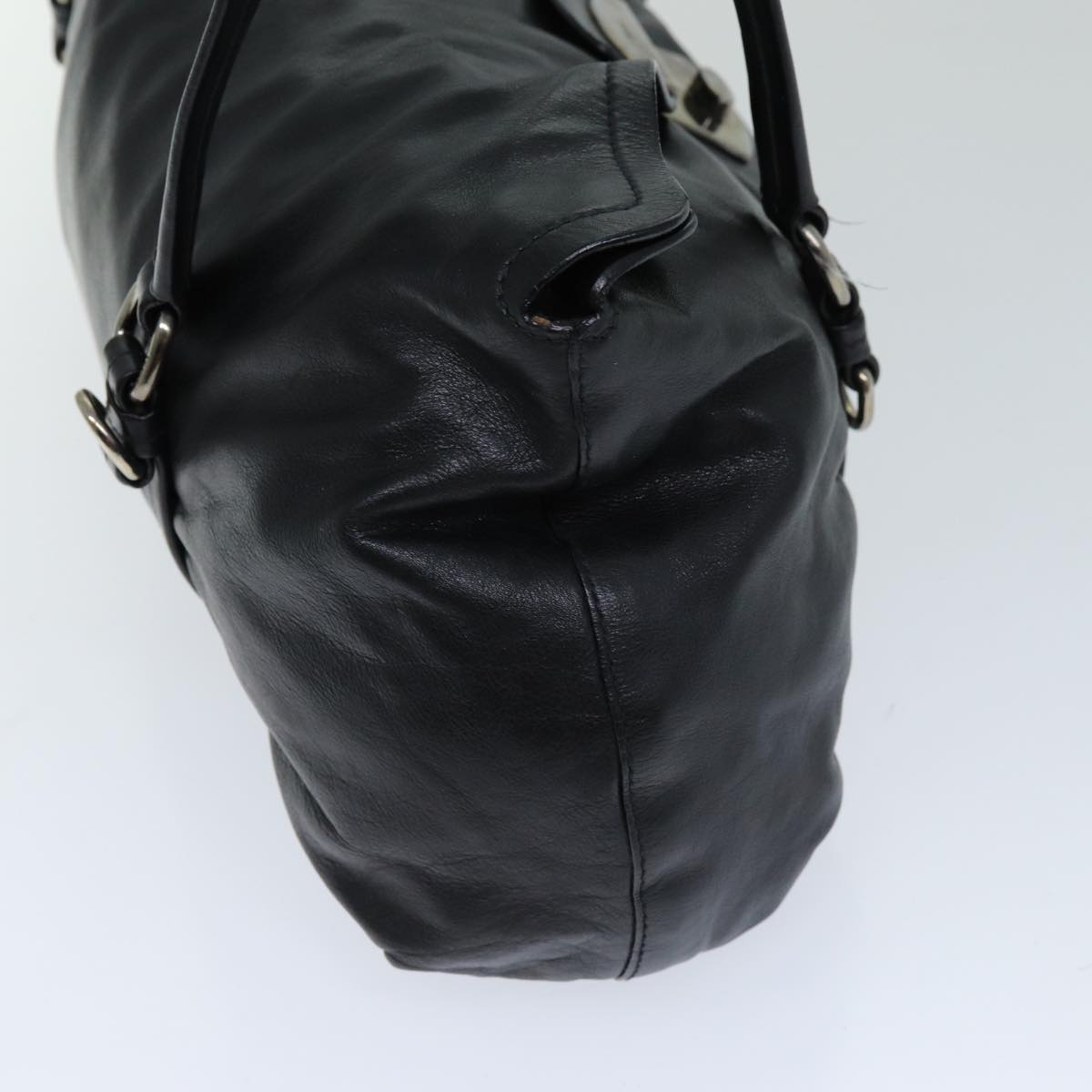 PRADA Tote Bag Leather Black ep4303