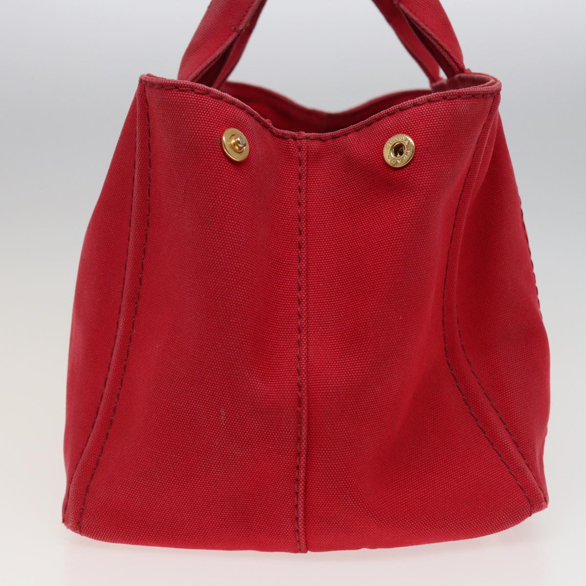 PRADA Canapa MM Hand Bag Canvas 2way Red ep4733