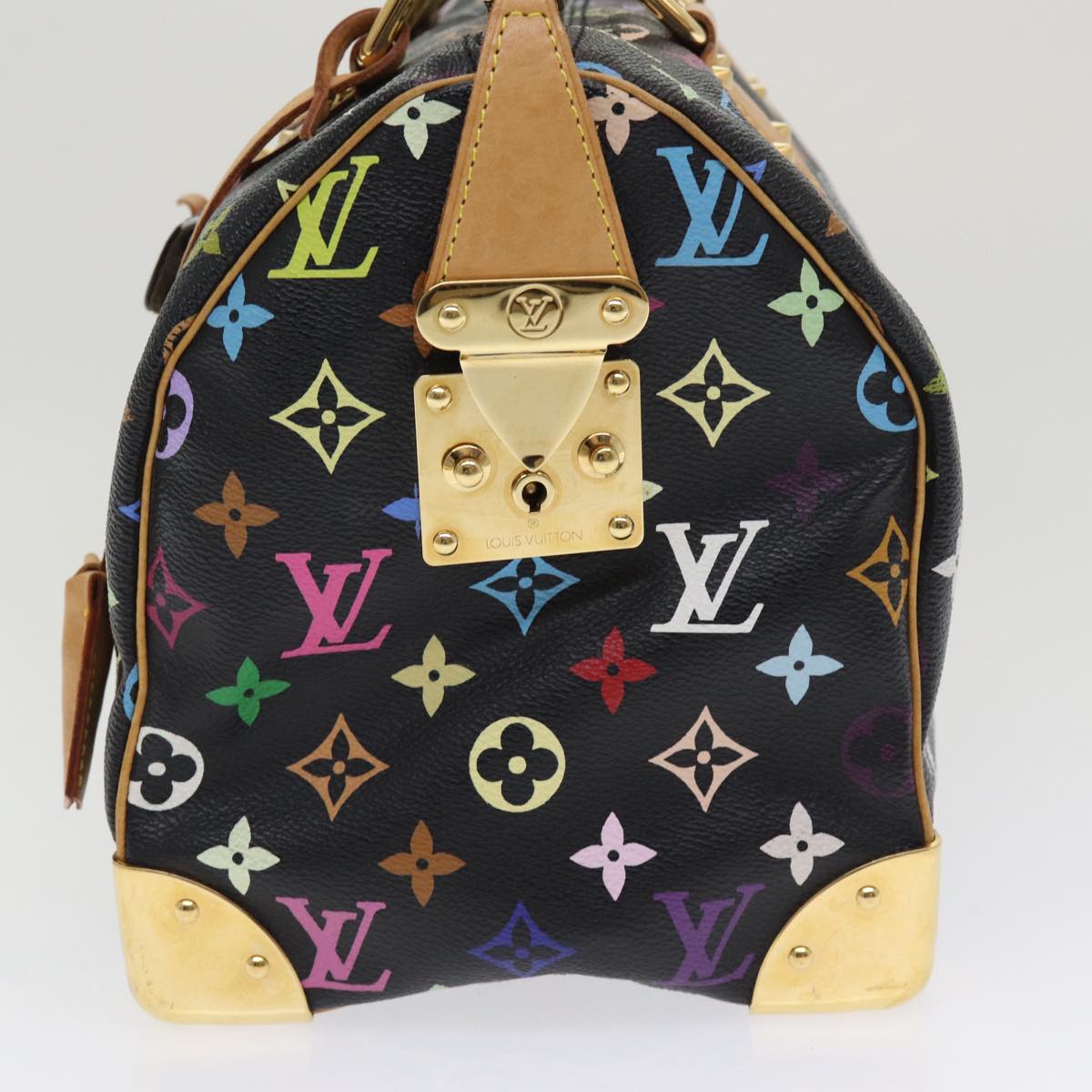 LOUIS VUITTON Monogram Multicolor Speedy 30 Hand Bag Black M92642 LV ep4868