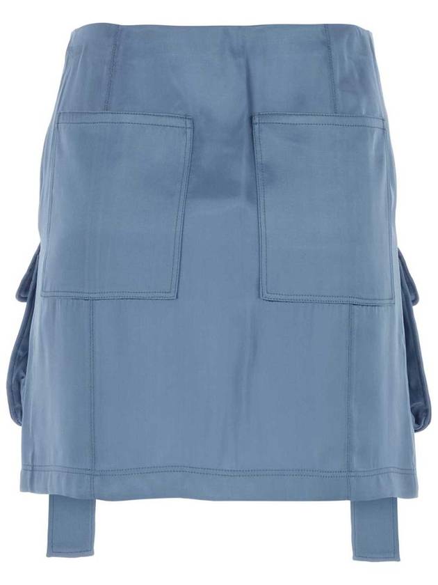 Fendi Women's Satin H-Line Skirt Blue