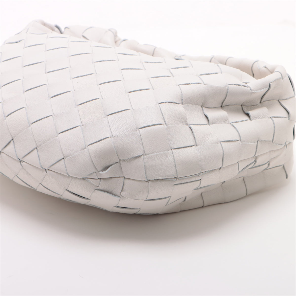 Bottega Veneta Mini The Jodie Interlude Leather Handbag White