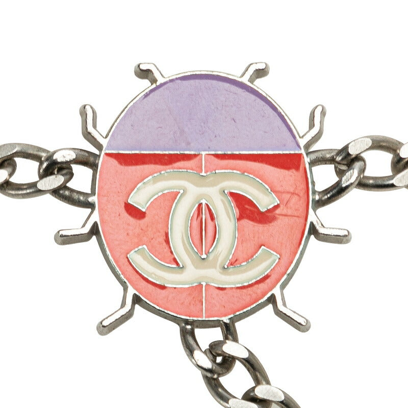 Chanel Ladybug Coco Mark Chain Belt Silver Metal
