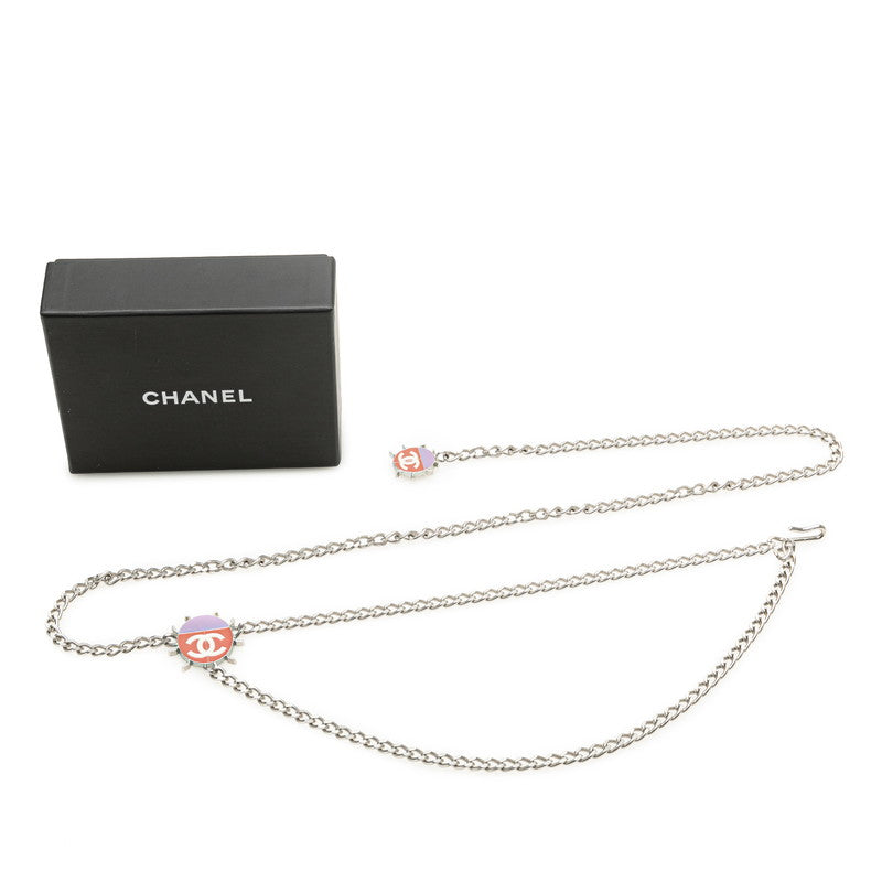 Chanel Ladybug Coco Mark Chain Belt Silver Metal