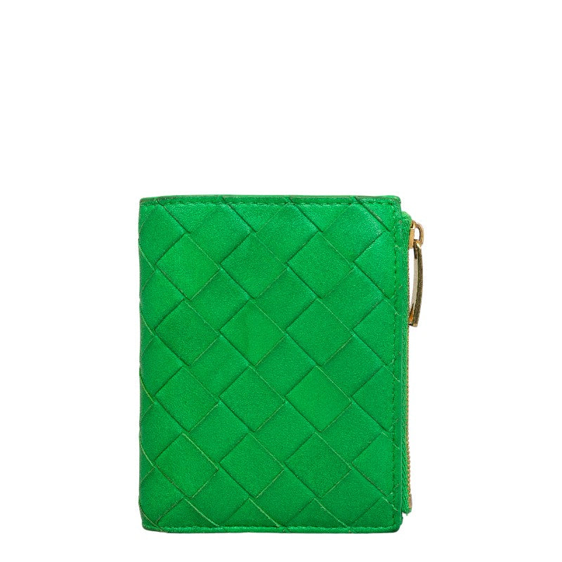 Bottega Veneta Intrecciato Wallet in Lambskin Green 608059