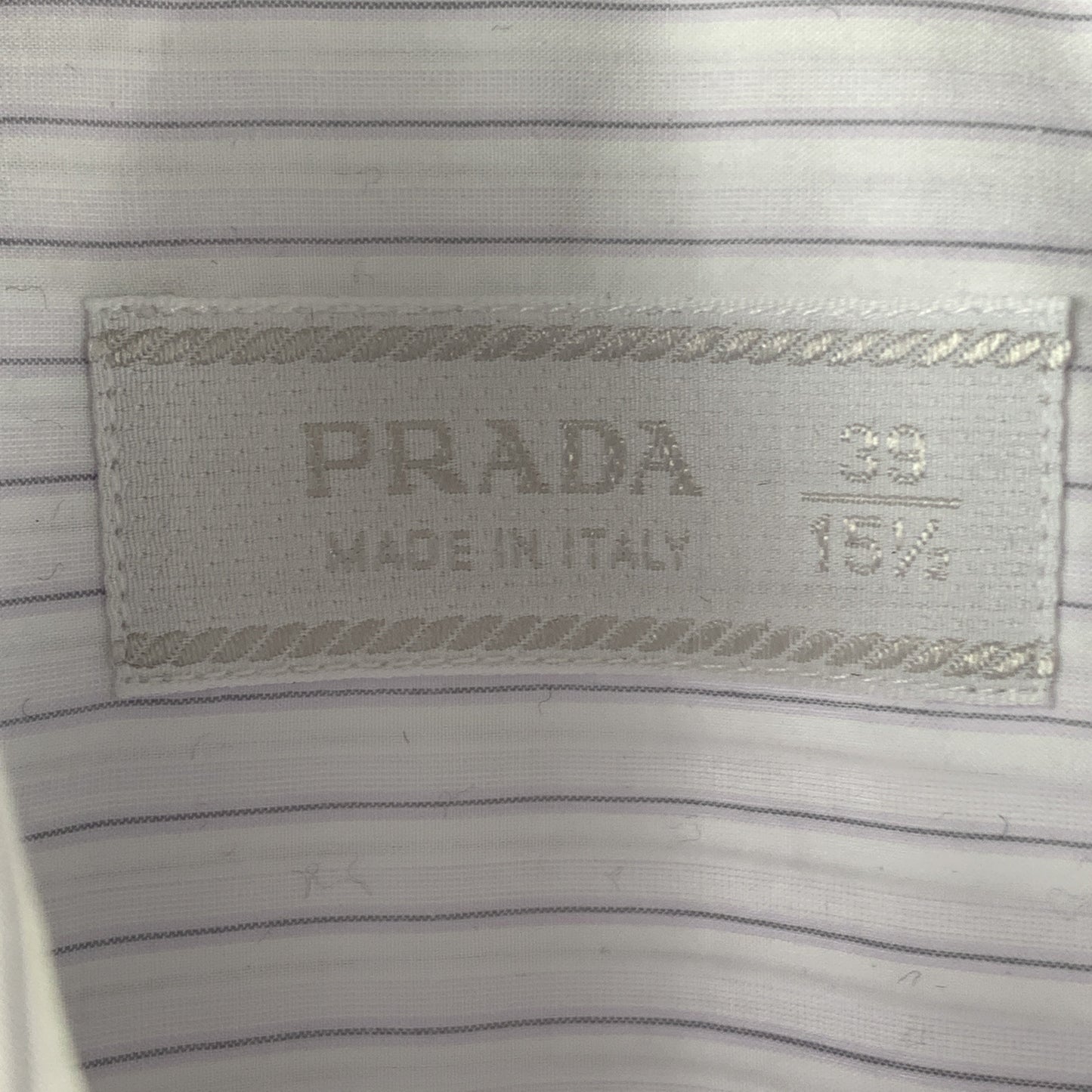 PRADA Size M Lavender Stripe Cotton Button Up Long Sleeve Shirt