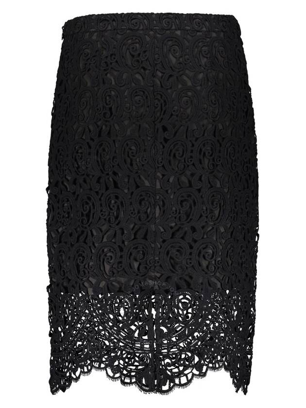 Burberry Macrame Lace Pencil Skirt Black