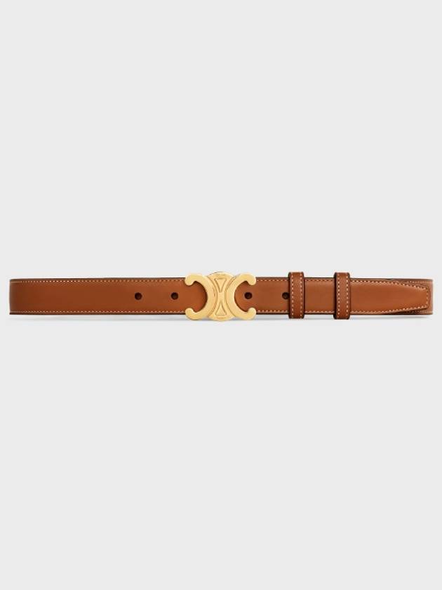 CELINE Triomphe Calfskin Medium Belt Tan