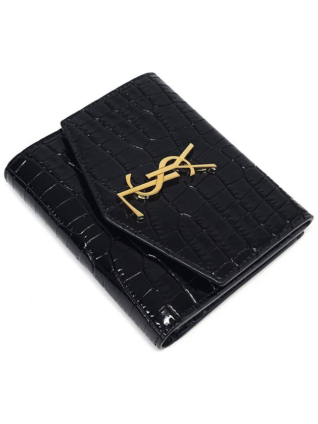 Saint Laurent 582296 Crocodile embossed uptown shiny wallet