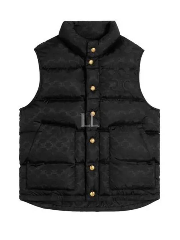 CELINE Monogram Nylon Quilted Vest Black