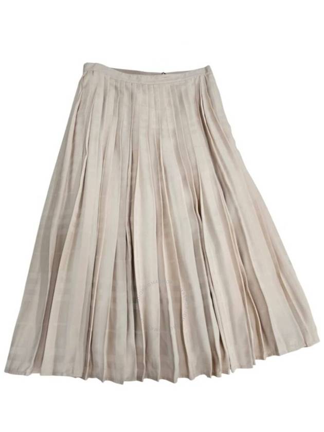 Burberry Burberry Soft Taupe Marine Check Pleated Skirt Brand Size 12 US Size 10