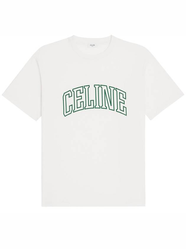 CELINE Loose Cotton Jersey Short Sleeve T-Shirt White